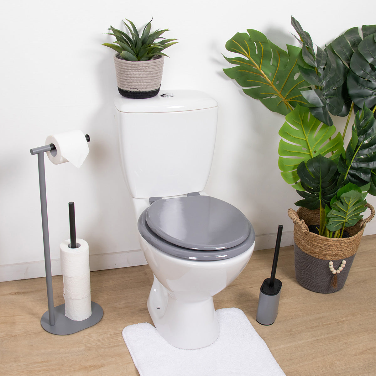 Capac WC din MDF 17” – balamale din plastic – gri