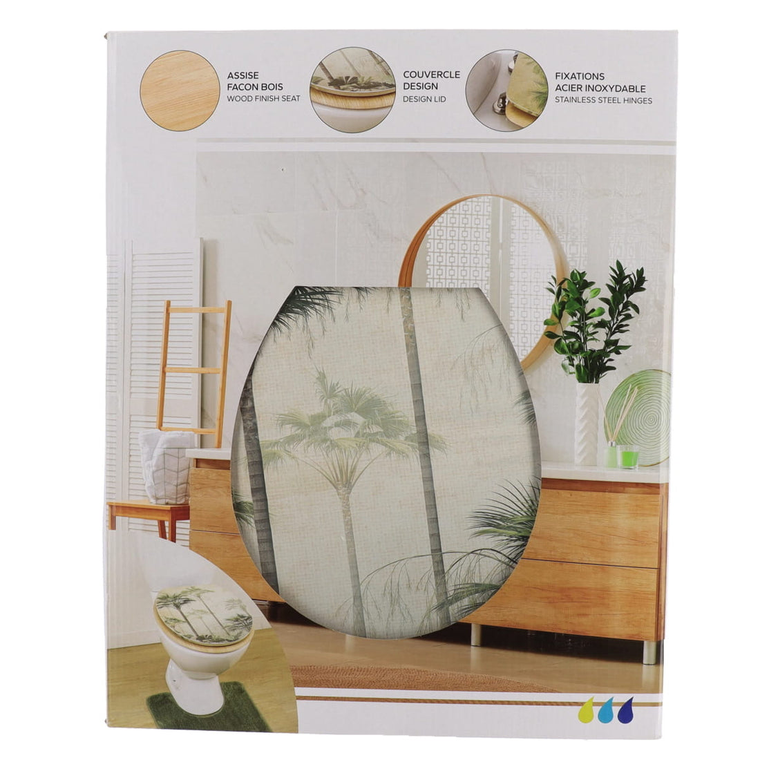 Capac WC din MDF 18” – balamale din oțel inoxidabil – model FLORIDA