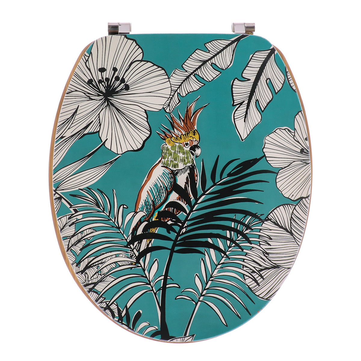 Capac WC din MDF 18” – balamale din oțel inoxidabil – model BLUE JUNGLE FEVER