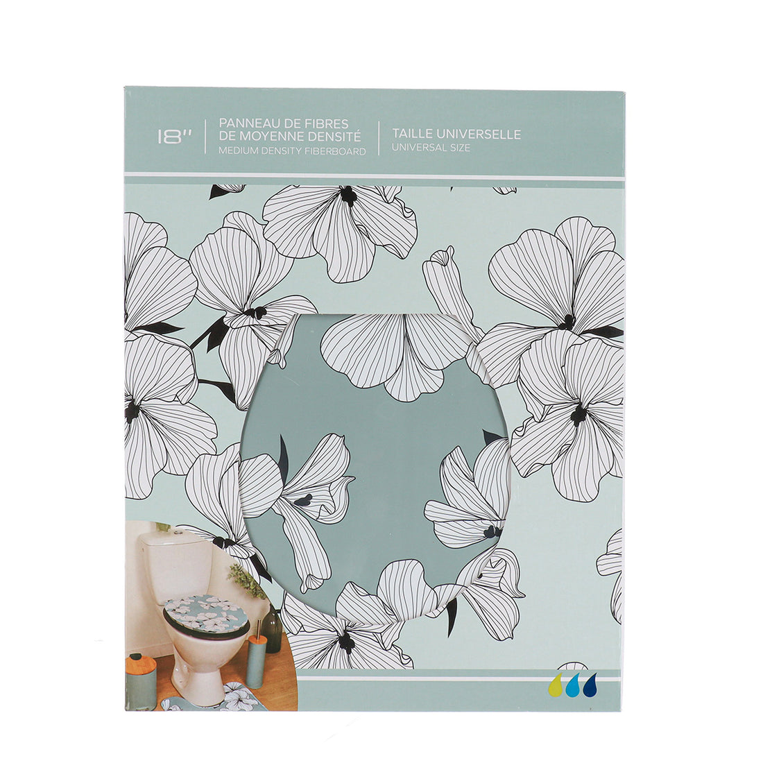 Capac WC din MDF 18” – balamale din oțel inoxidabil – model GREEN ECRIN