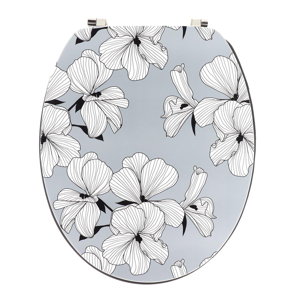 Capac WC din MDF 18” – balamale din oțel inoxidabil – model GREY ECRIN