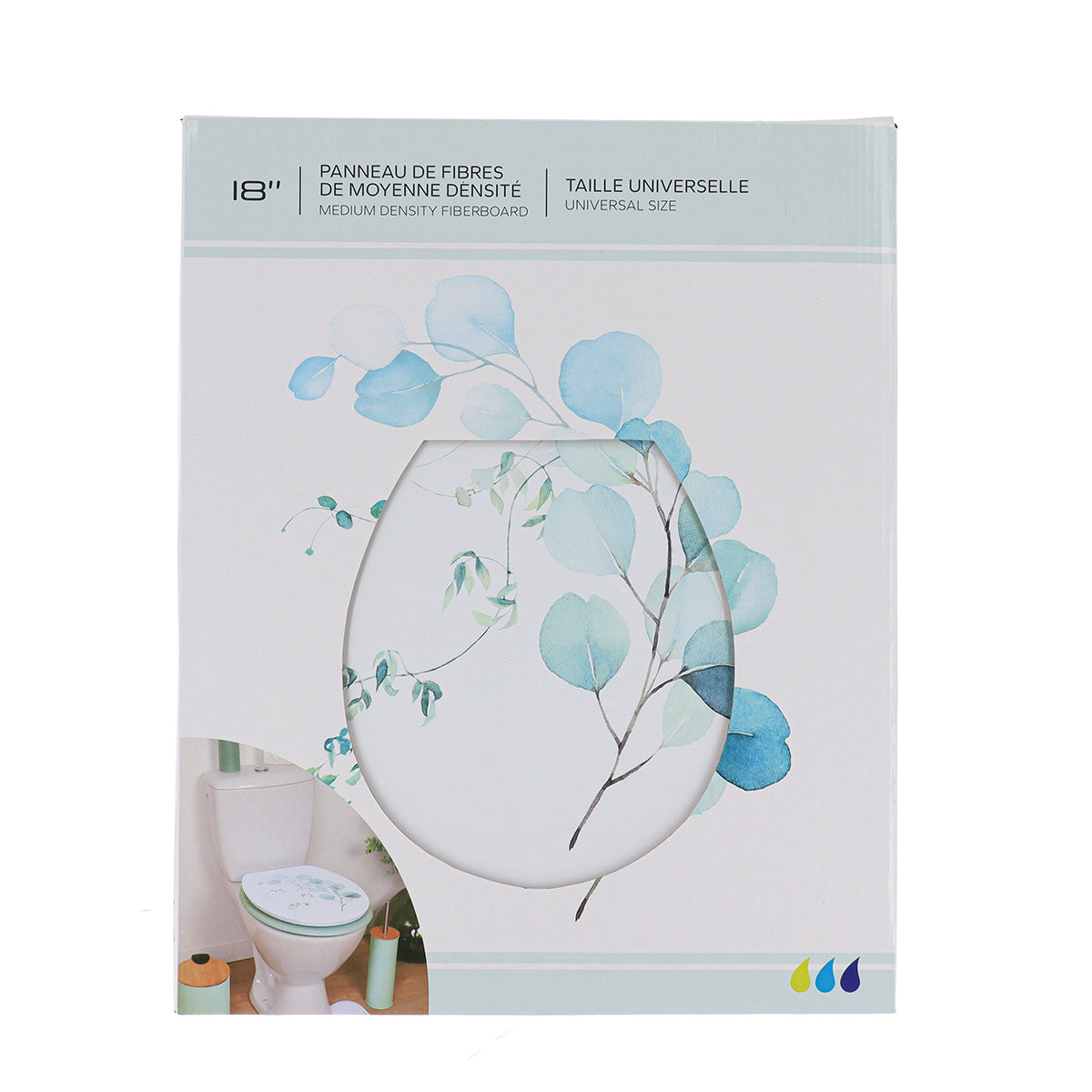 Capac WC din MDF 18” – balamale din oțel inoxidabil – model AQUARELLE