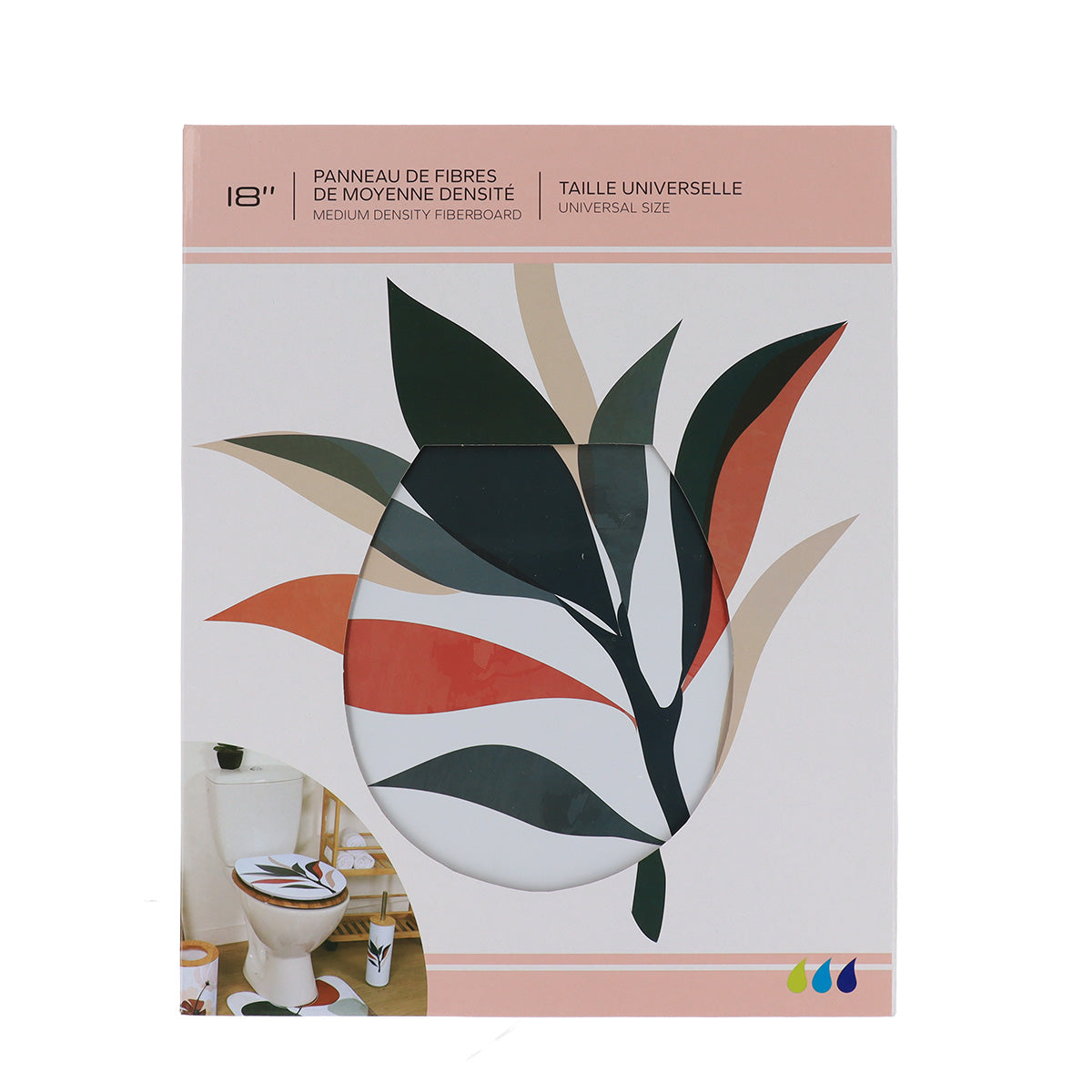 Capac WC din MDF 18” – balamale din oțel inoxidabil – model BUCOLIQUE