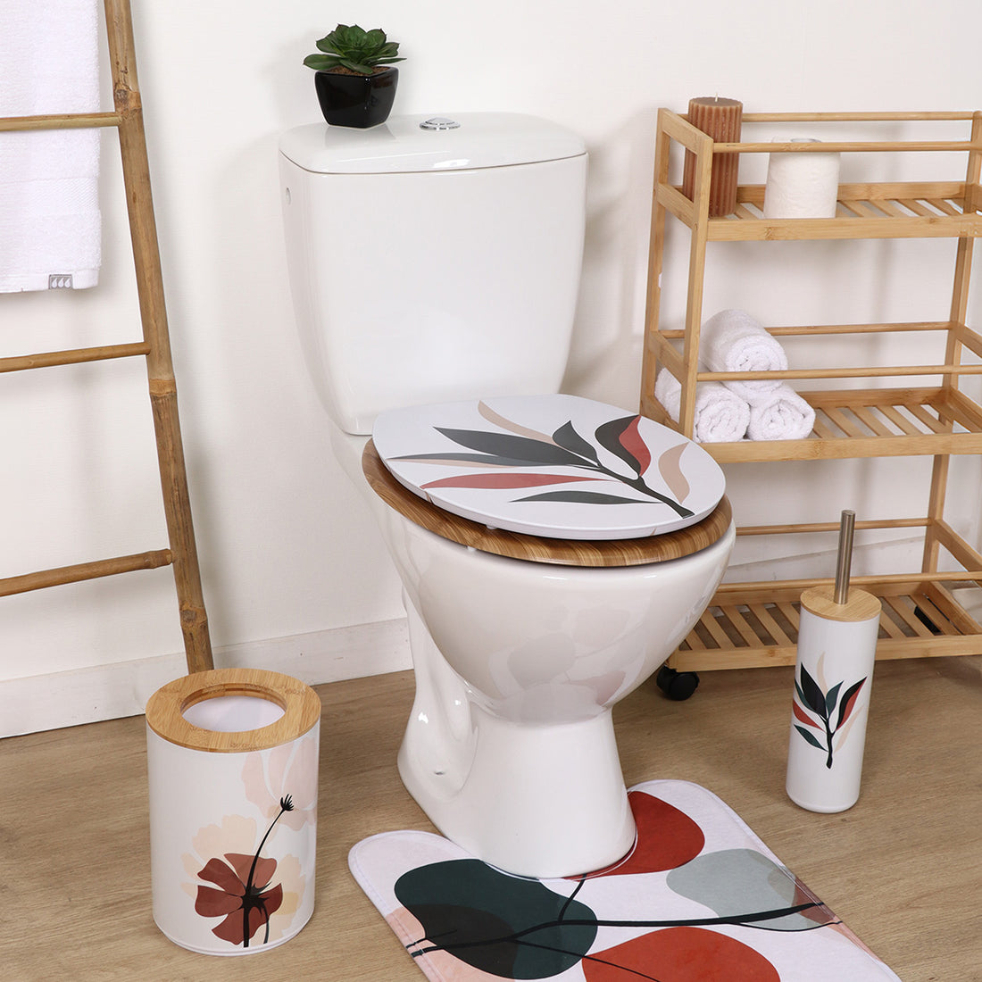 Capac WC din MDF 18” – balamale din oțel inoxidabil – model BUCOLIQUE