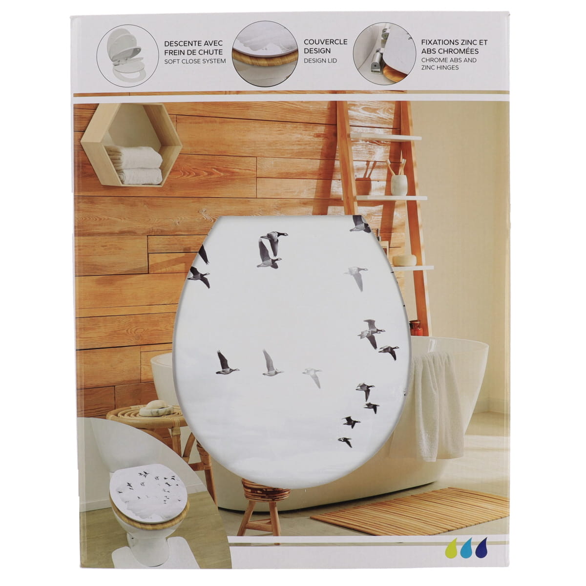 Capac WC din MDF 18” – balamale ABS cromate – sistem soft close – model ENVOLE