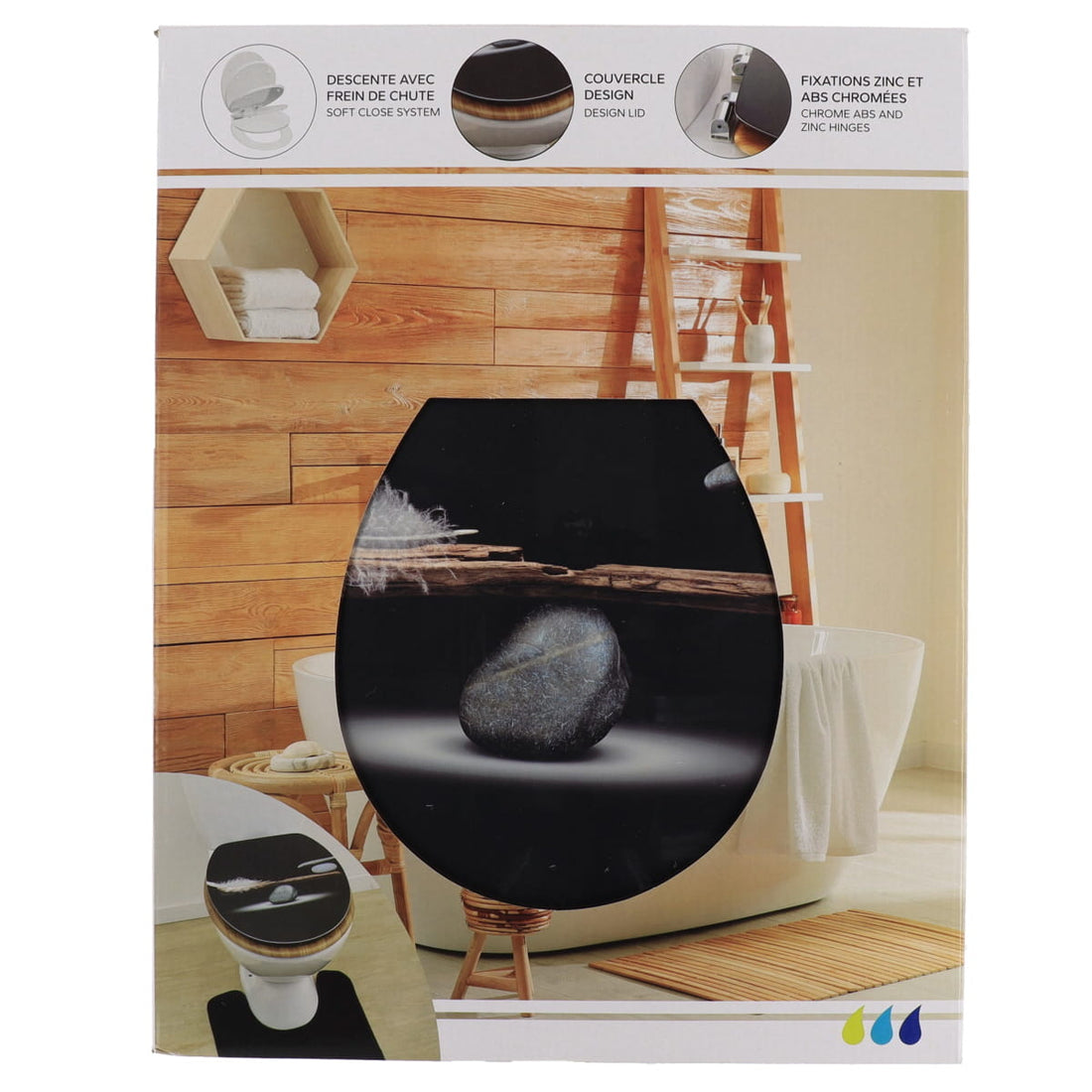 Capac WC din MDF 18” – balamale ABS cromate – sistem soft close – model PLENITUDE