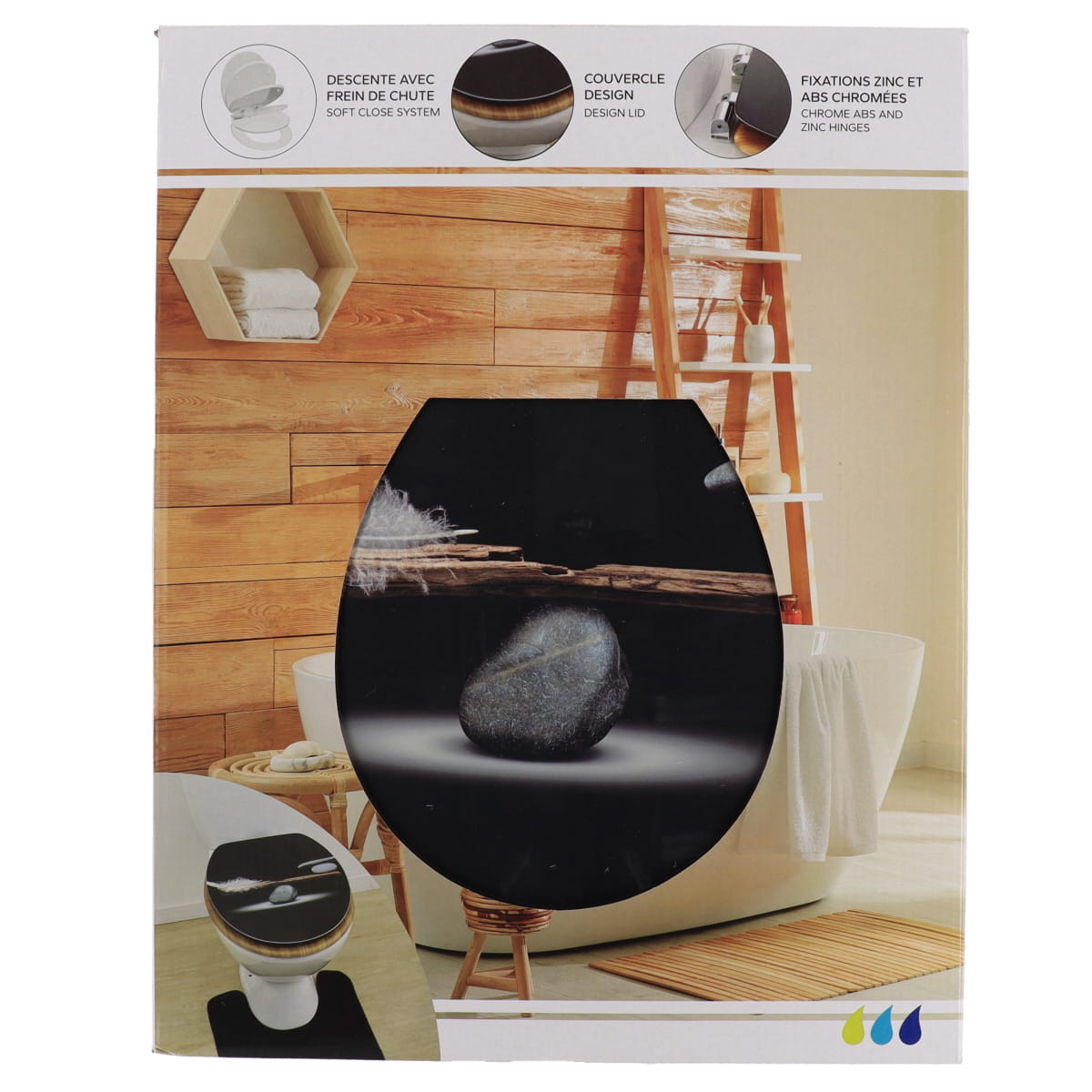 Capac WC din MDF 18” – balamale ABS cromate – sistem soft close – model PLENITUDE