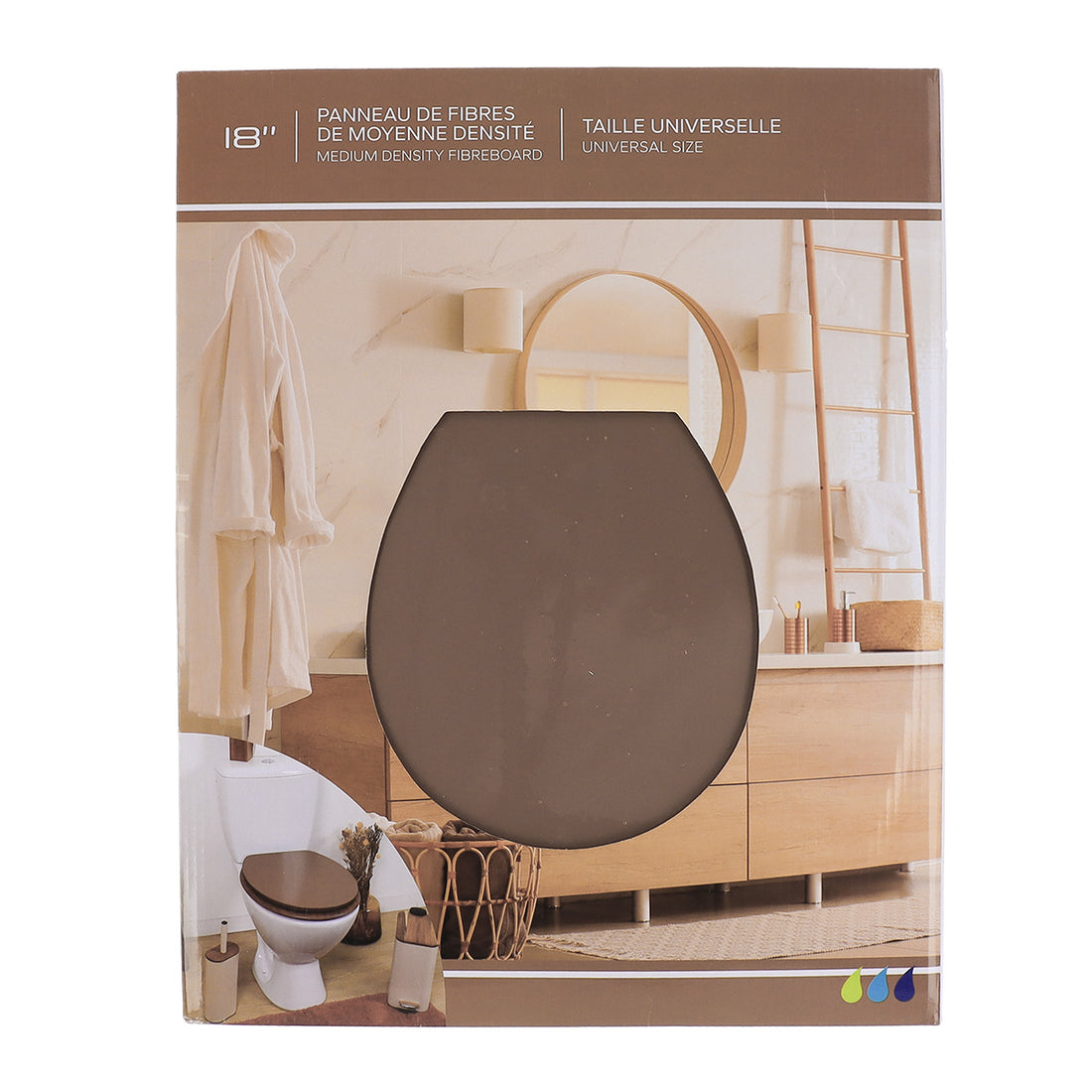 Capac WC MDF 18 inch cu balamale din plastic – CARAMEL