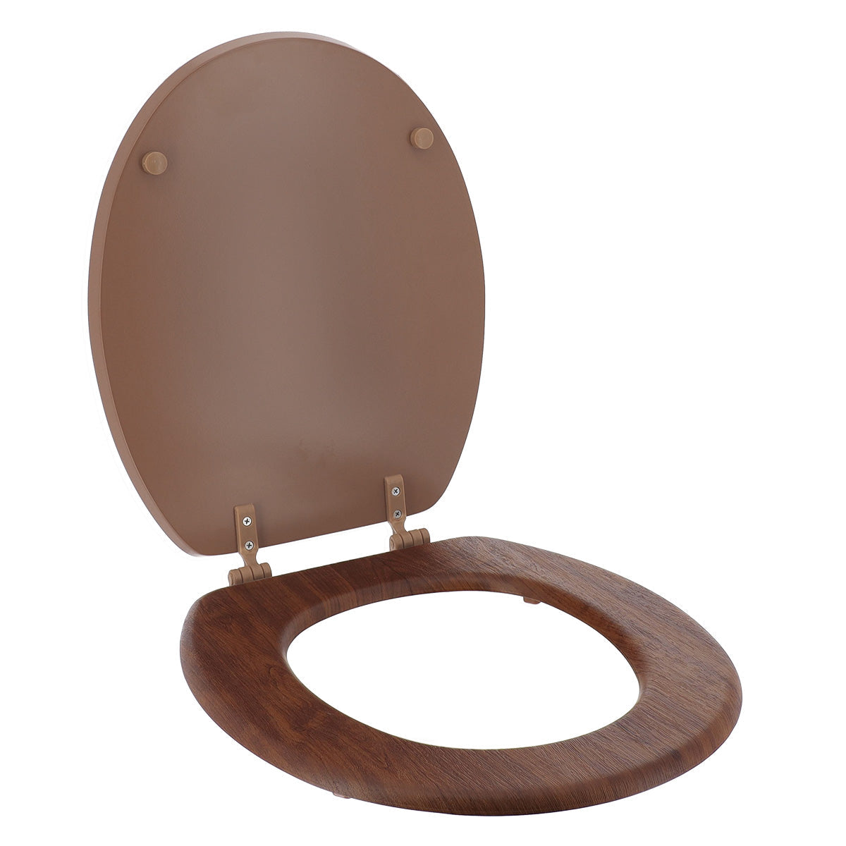 Capac de Toaletă cu Balamale din Plastic - Caramel