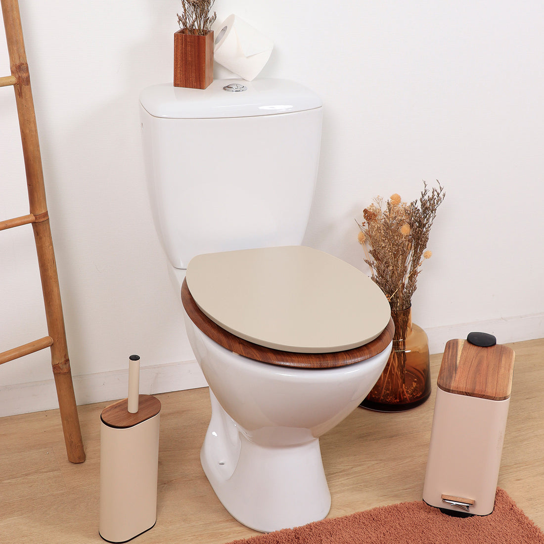 Capac WC MDF 18 inch cu balamale din plastic – BEIGE