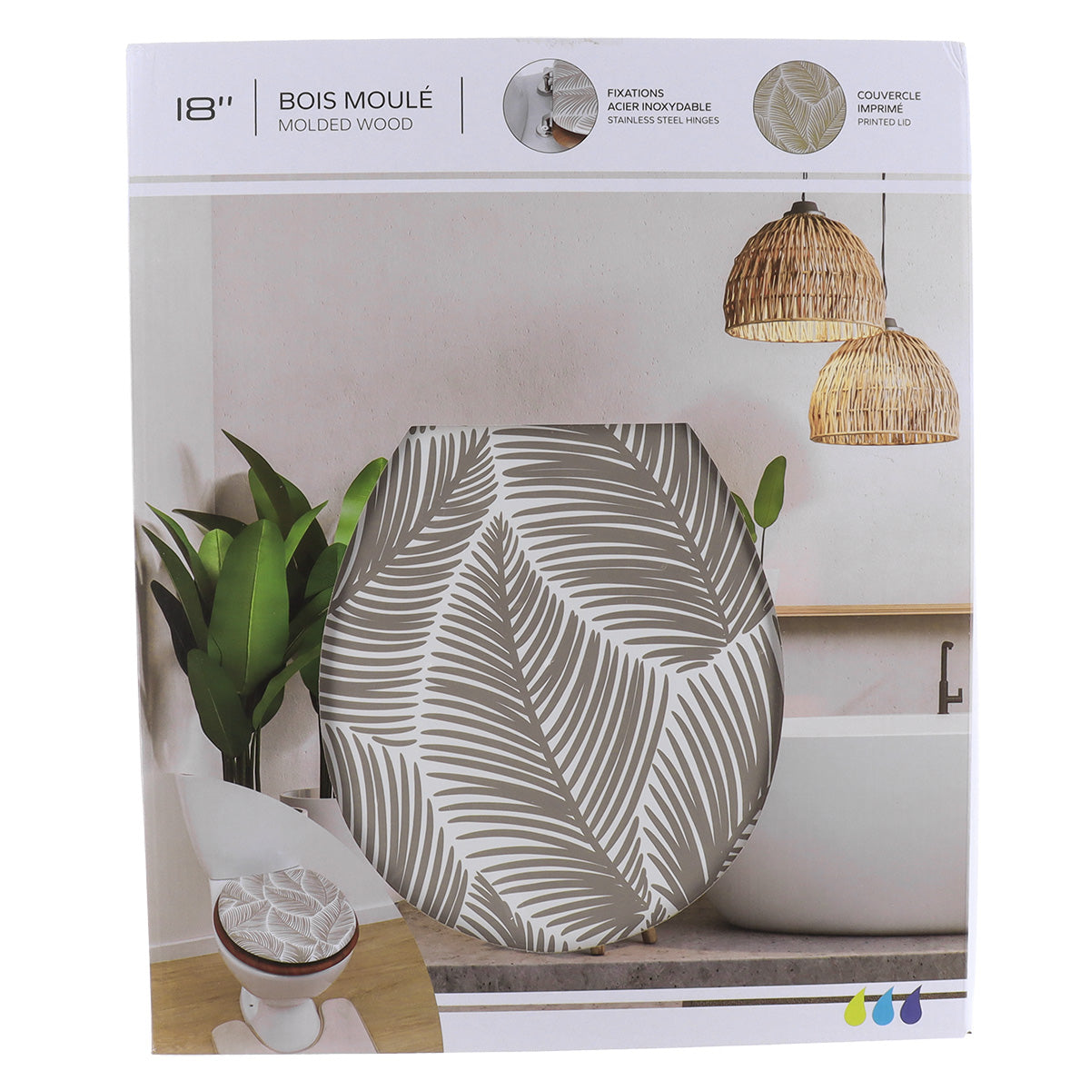 Capac WC din MDF 18” – balamale din oțel inoxidabil – model MIMETISME