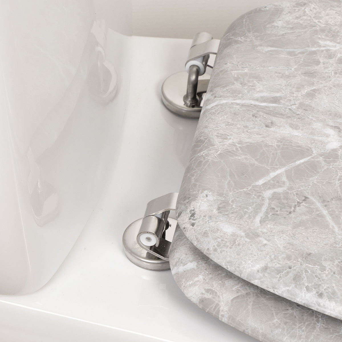 Capac WC din lemn turnat 18” – balamale din oțel inoxidabil – efect MARBLE