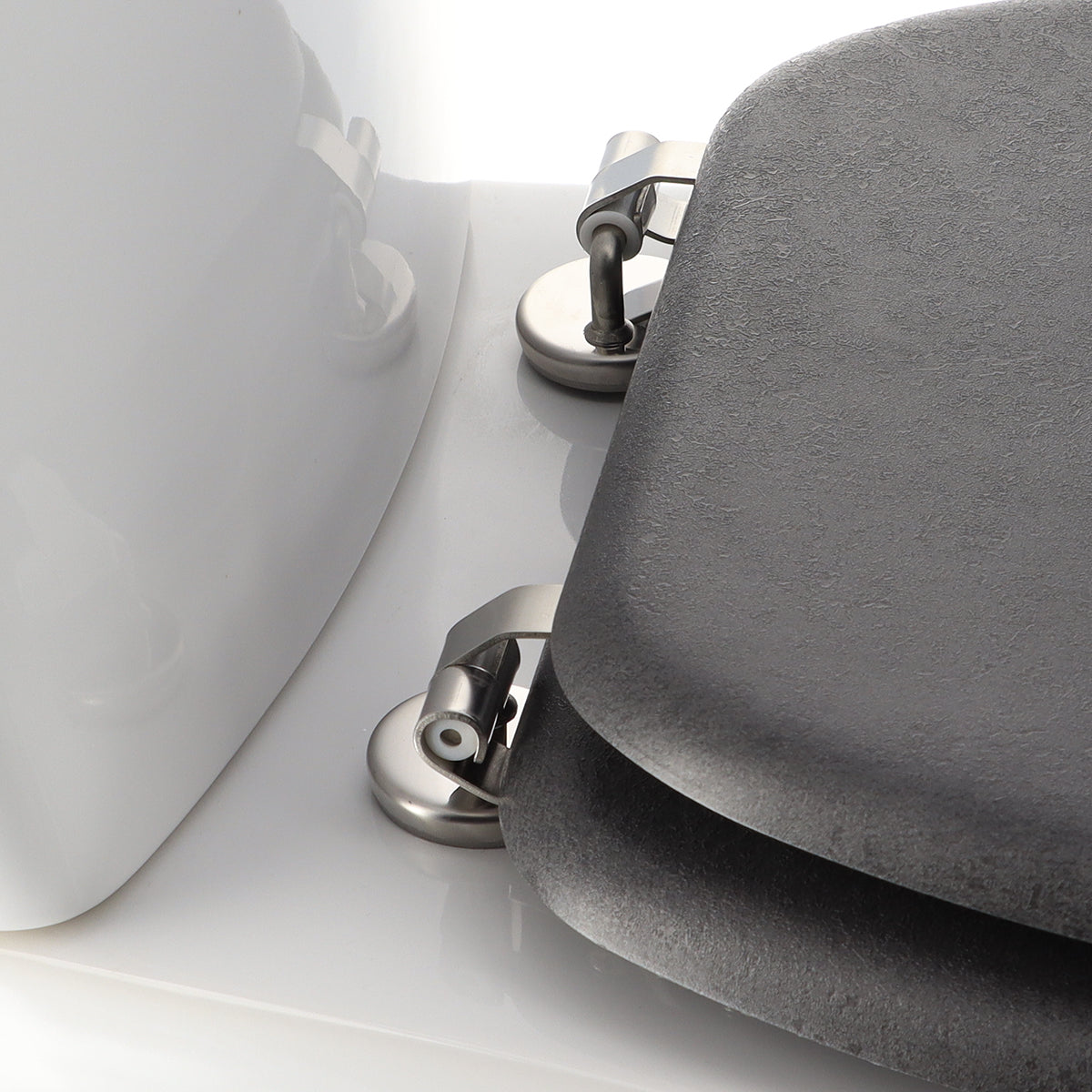 Capac WC din lemn turnat 18” – balamale din oțel inoxidabil – efect CONCRETE