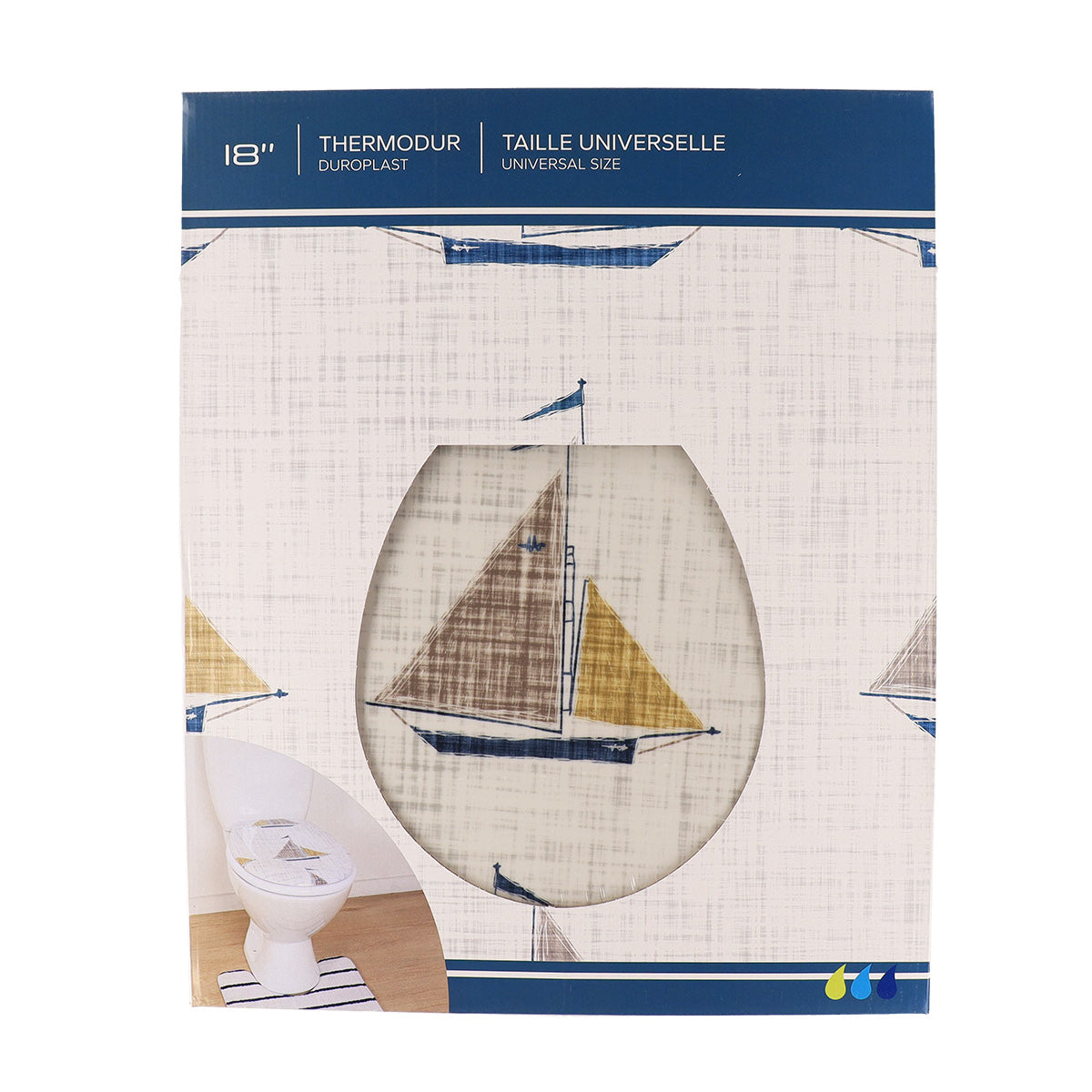 Capac WC din duroplast 18” cu balamale din plastic – model Manureva