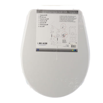 Capac WC din polipropilenă 18” – balamale din plastic – alb