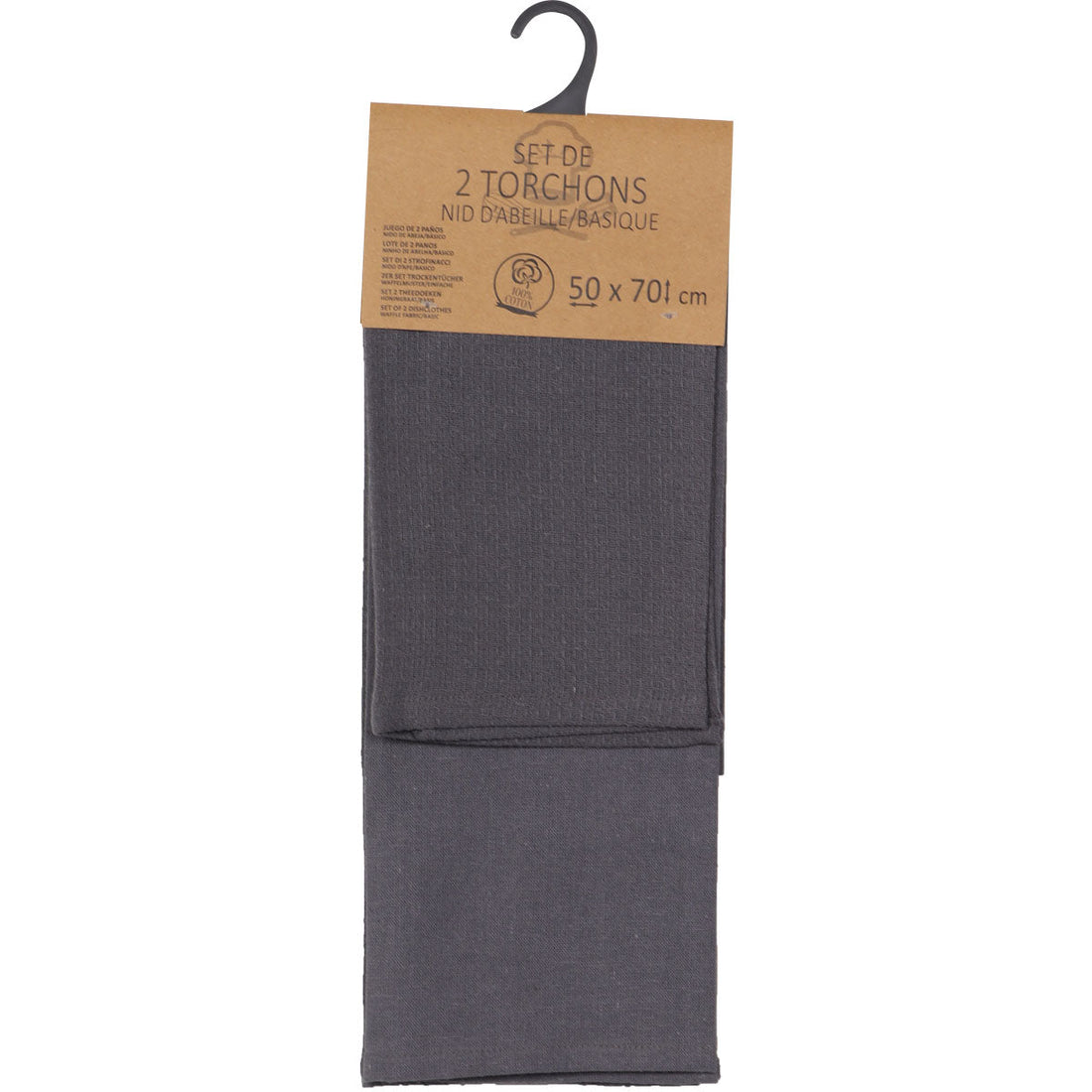 Set 2 prosoape bucătărie Justin 50x70cm bumbac - Gri Închis