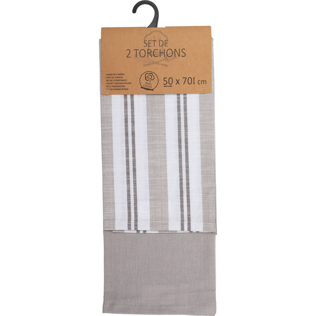 Set 2 prosoape bucătărie Lewis 50x70cm bumbac - Gri