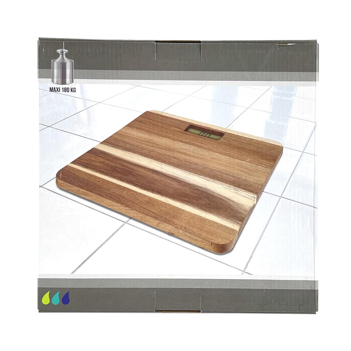 Cântar electronic de baie cu finisaj acacia – Acacia