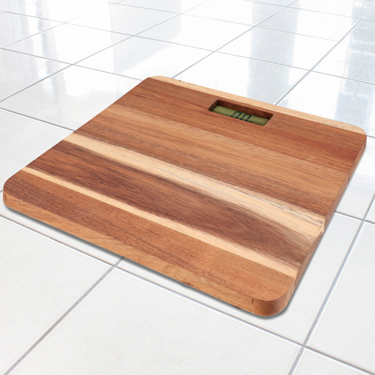 Cântar electronic de baie cu finisaj acacia – Acacia