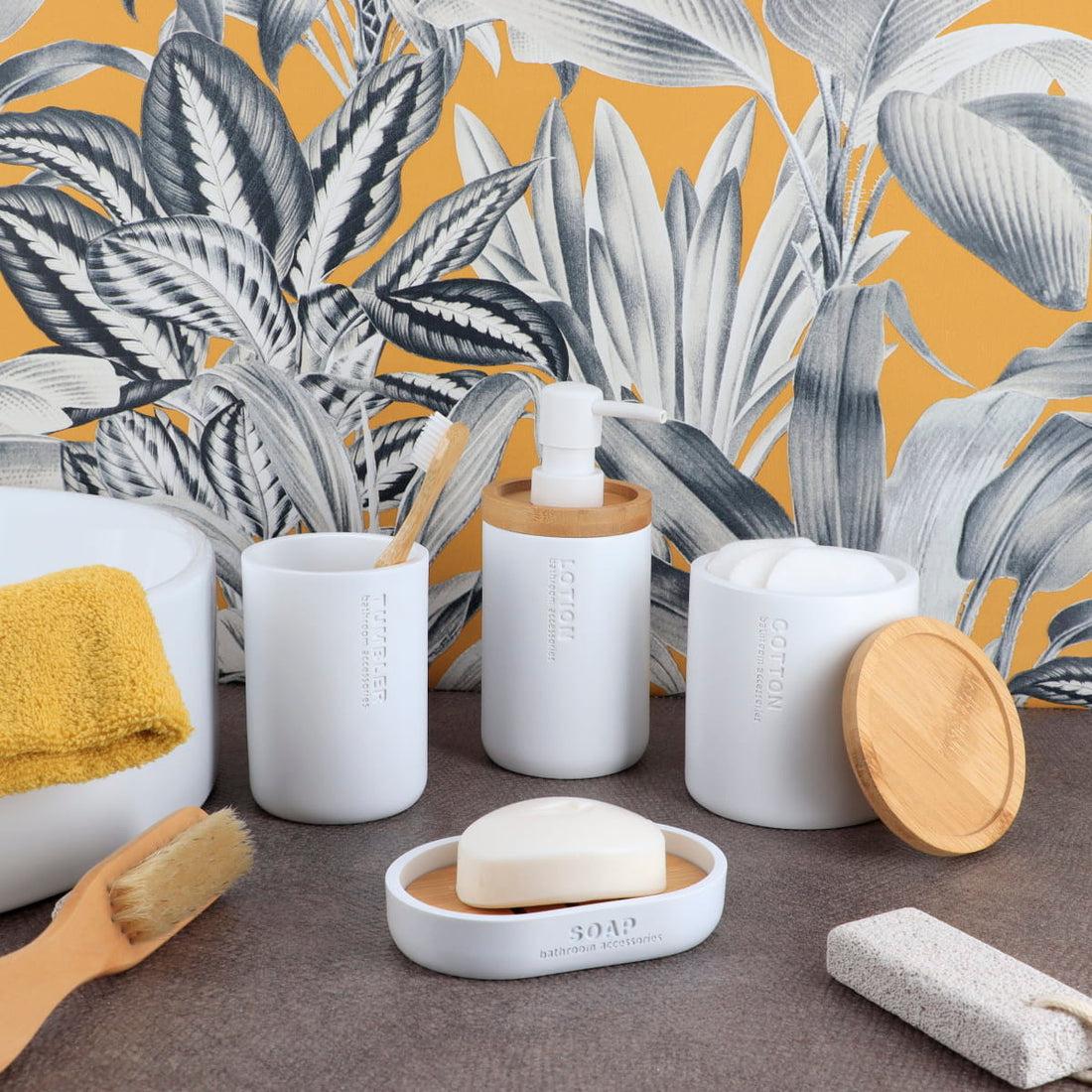 Pahar baie Timeless rotund din rășină – Alb mat