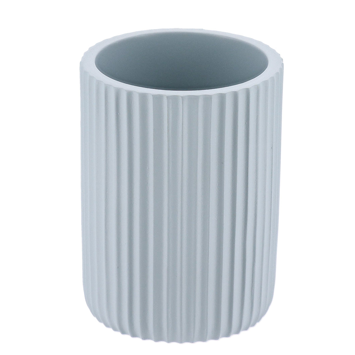 Pahar rotund din polirășină cu striații Timeless – Albastru deschis