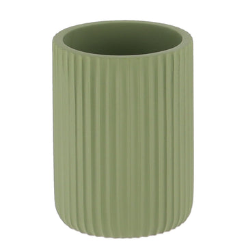 Pahar rotund din polirășină cu striații Timeless – Kaki