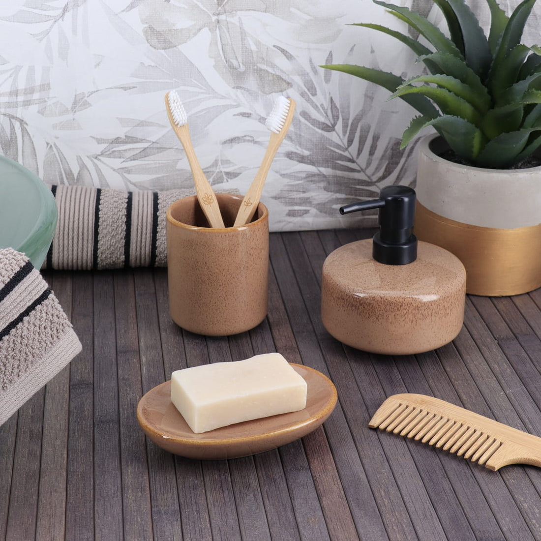 Pahar ceramic lacuit – Caramel