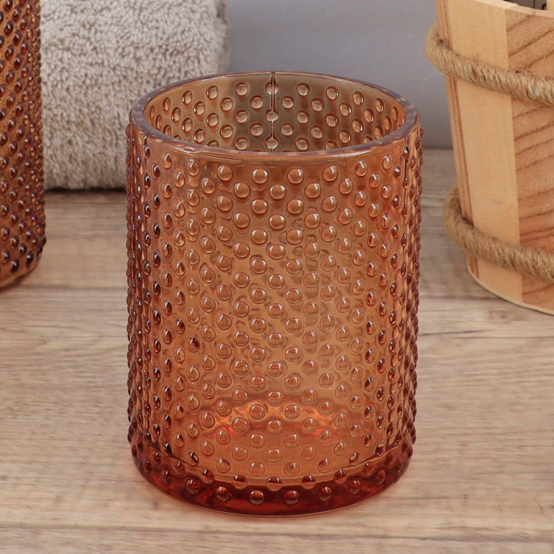 Pahar rotund din sticlă – efect fumuriu – mat