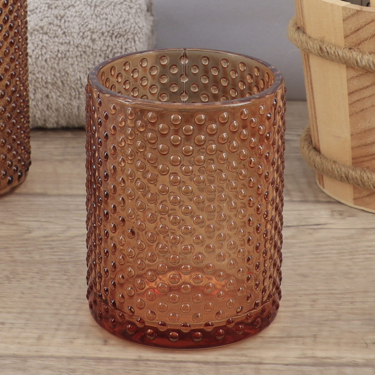 Pahar rotund din sticlă – efect fumuriu – mat