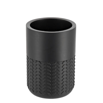 Pahar de baie din polirășină – negru mat cu gravură chevron