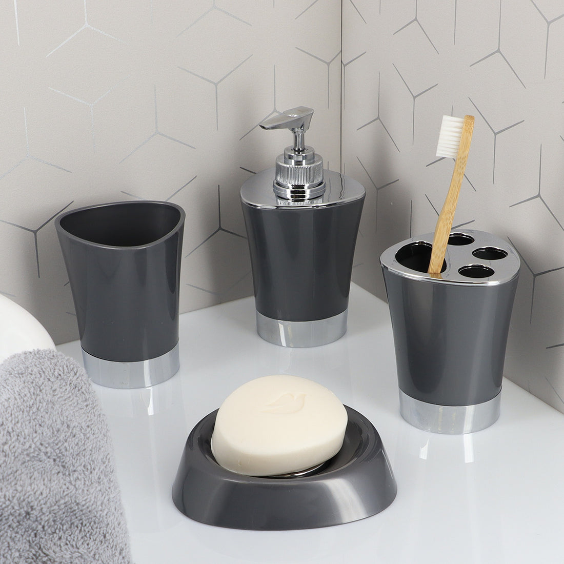 Pahar conic din polipropilenă – gri