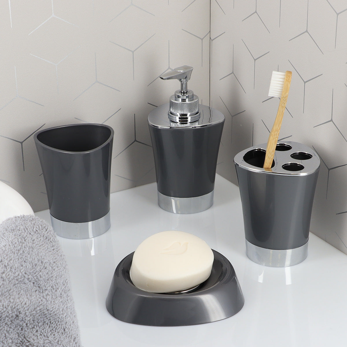 Pahar conic din polipropilenă – gri