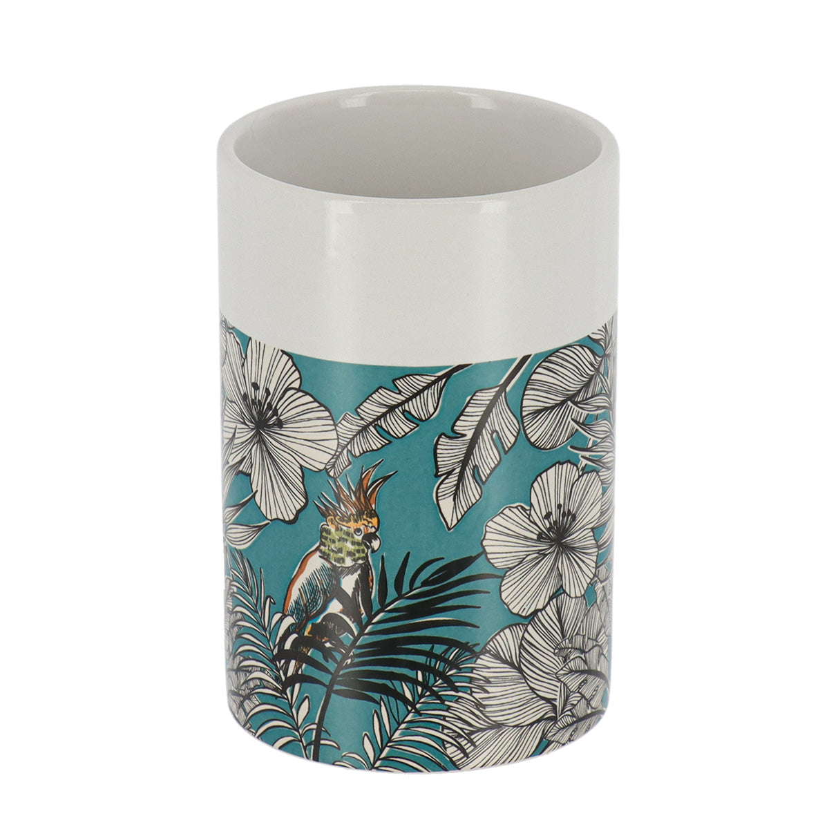 Pahar rotund din dolomită imprimată – model Jungle Fever Bleu