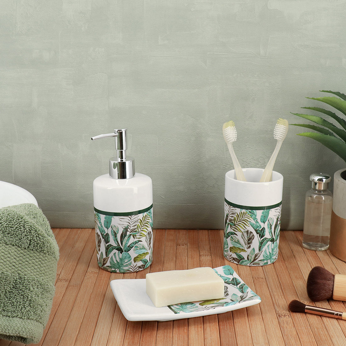 Pahar rotund din dolomită imprimată – model Jardin d’Hiver