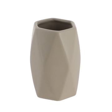 Pahar din ceramică cu motiv diamant – taupe