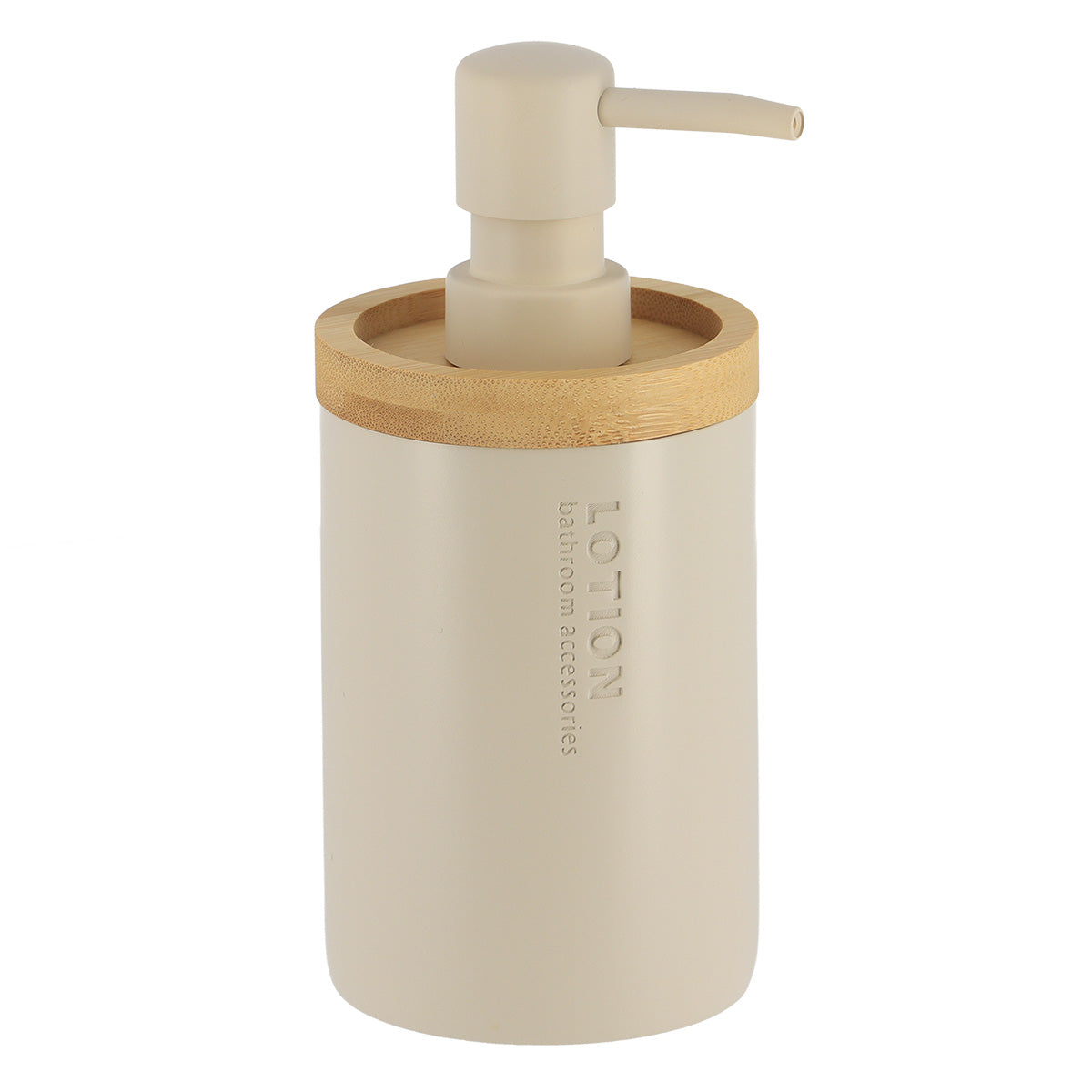 Dozator săpun Timeless din rășină și bambus – Bej