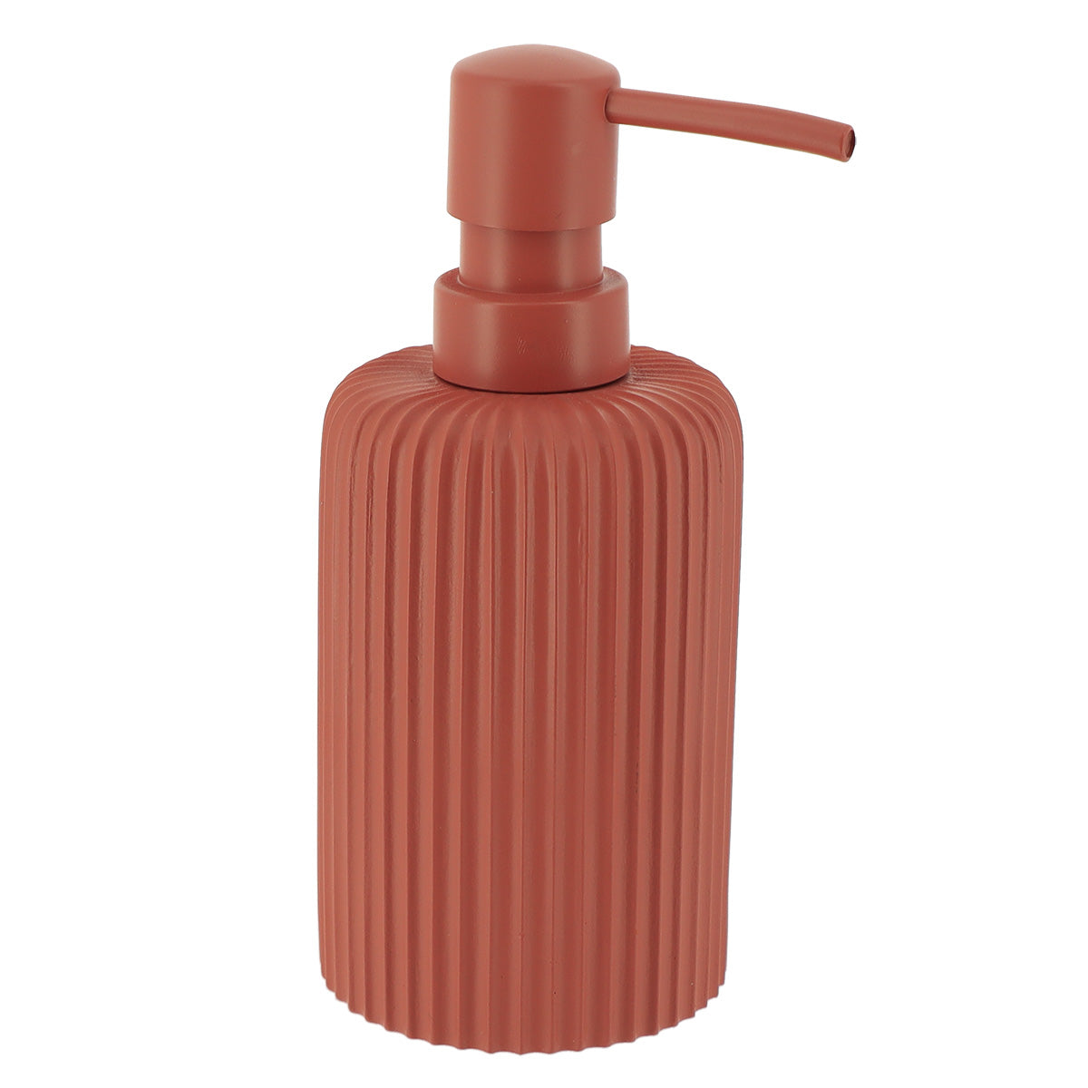Dispenser rotund din polirășină cu striații Timeless – Terracotta