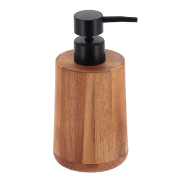 Dispenser rotund din lemn de acacia cu pompă neagră – 200 ml