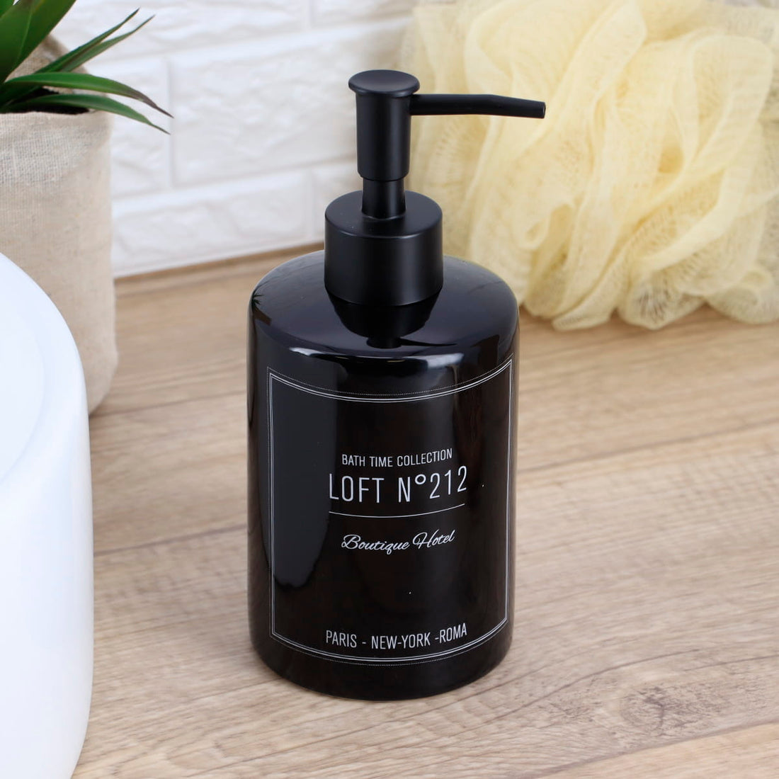 Dispenser rotund din dolomită imprimată – model Neo Retro Noir