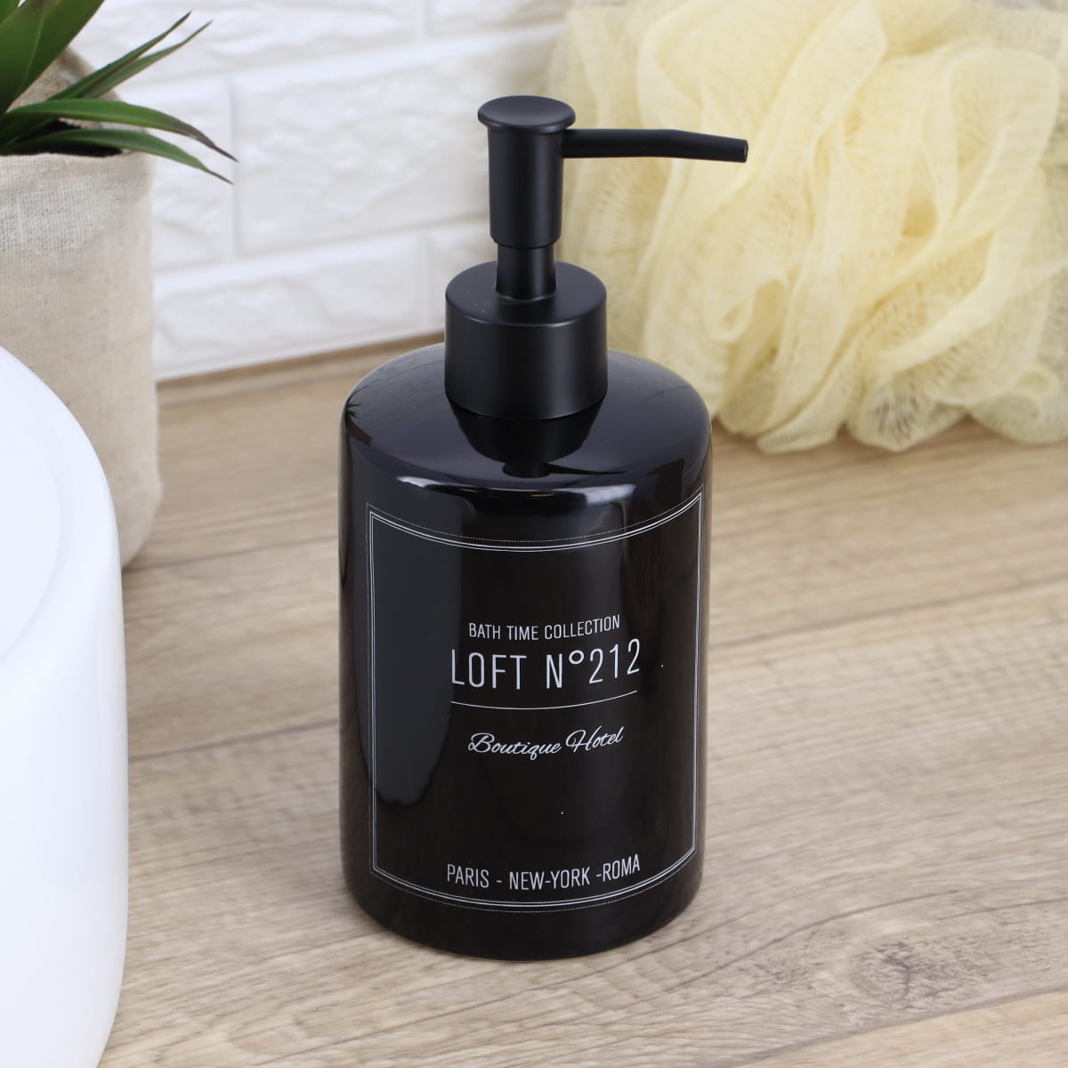 Dispenser rotund din dolomită imprimată – model Neo Retro Noir