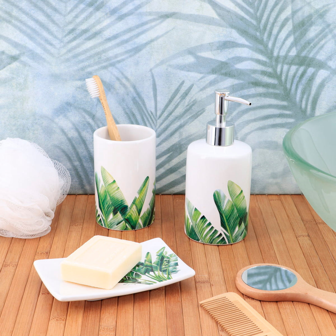 Dispenser rotund din dolomită imprimată – model Oasis