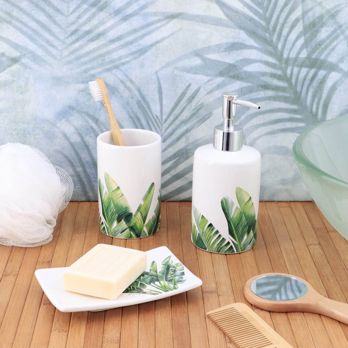 Dispenser rotund din dolomită imprimată – model Oasis