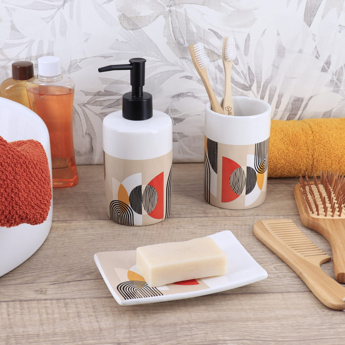 Dispenser rotund din dolomită imprimată – model Trendy