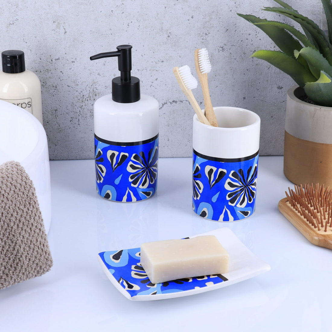 Dispenser rotund din dolomită imprimată – model Signature