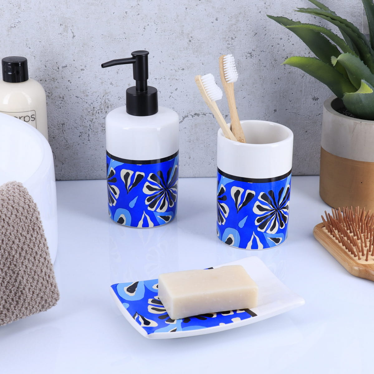 Dispenser rotund din dolomită imprimată – model Signature