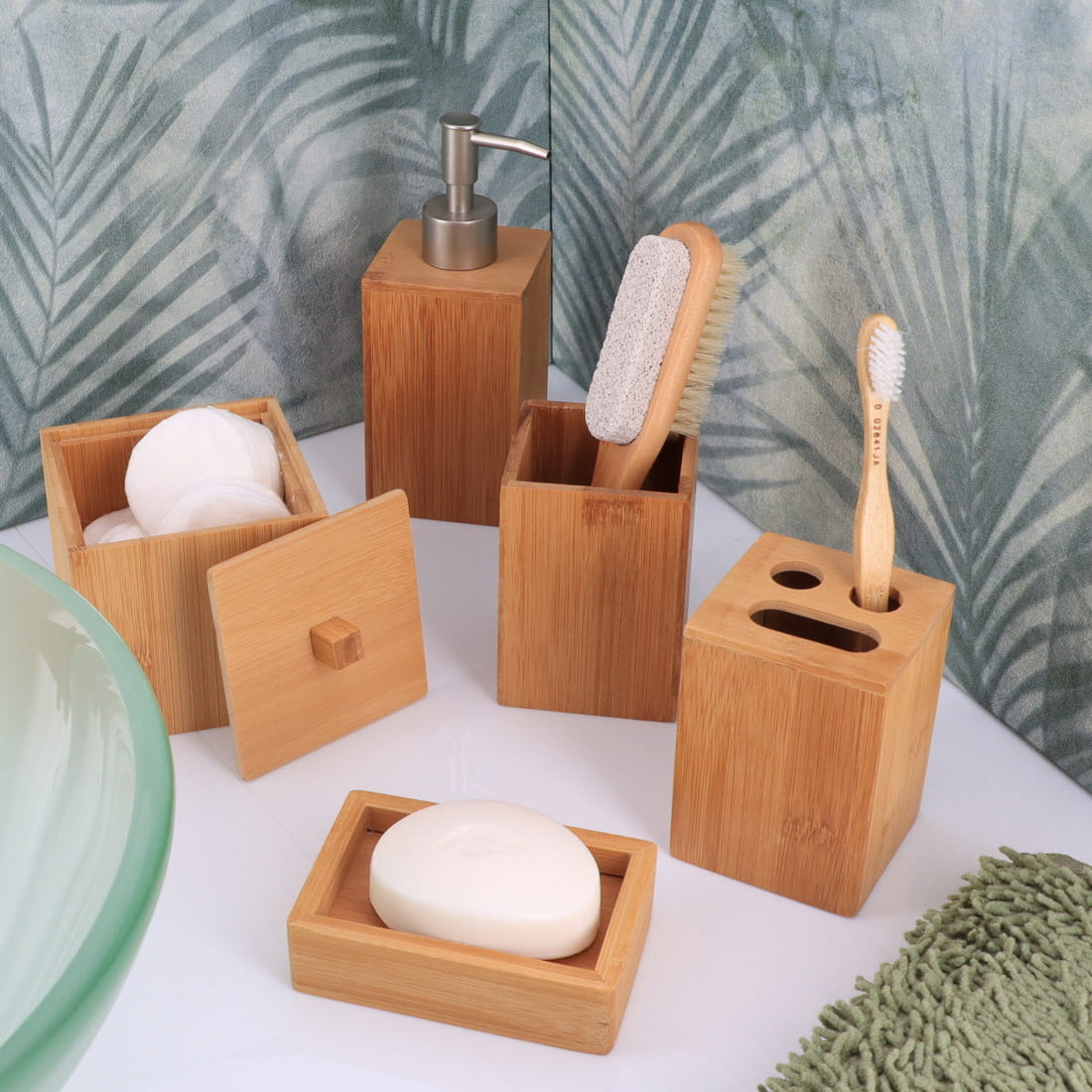 Suport pentru periuțe de dinți din bambus – natural