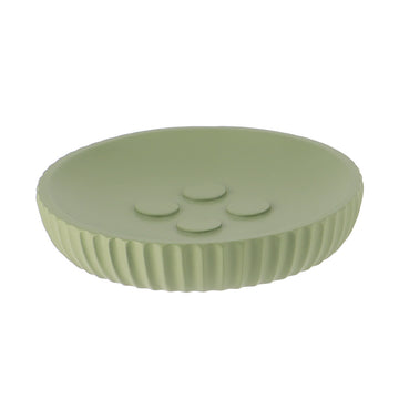 Săpunieră rotundă din polirășină cu striații Timeless – Kaki