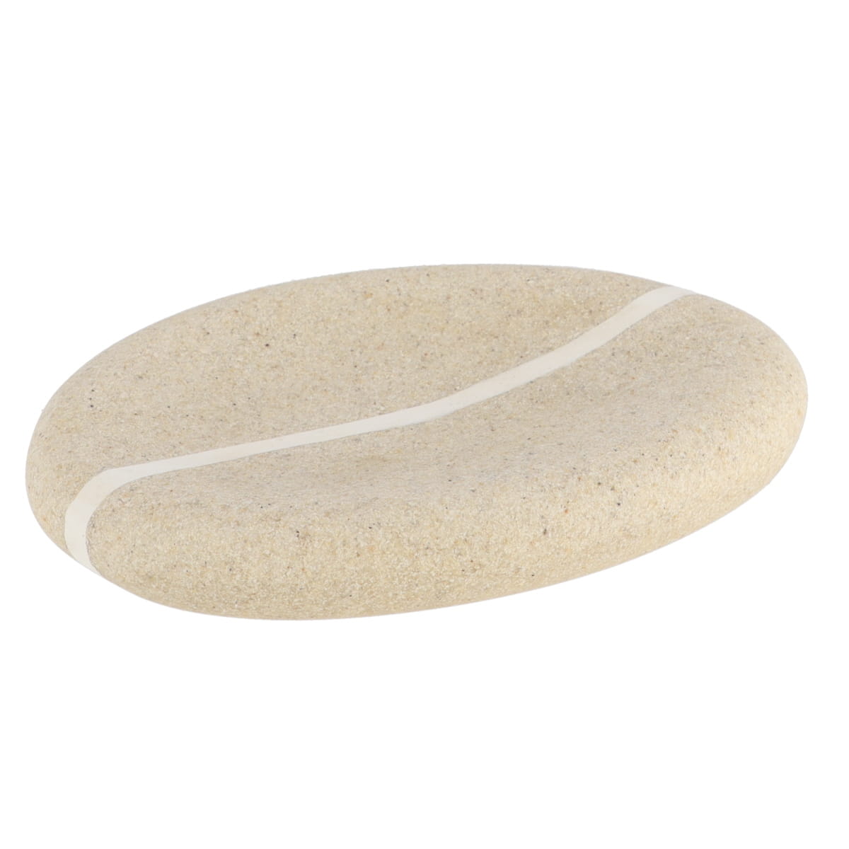 Săpunieră rotundă din polirășină cu efect de piatră – natural