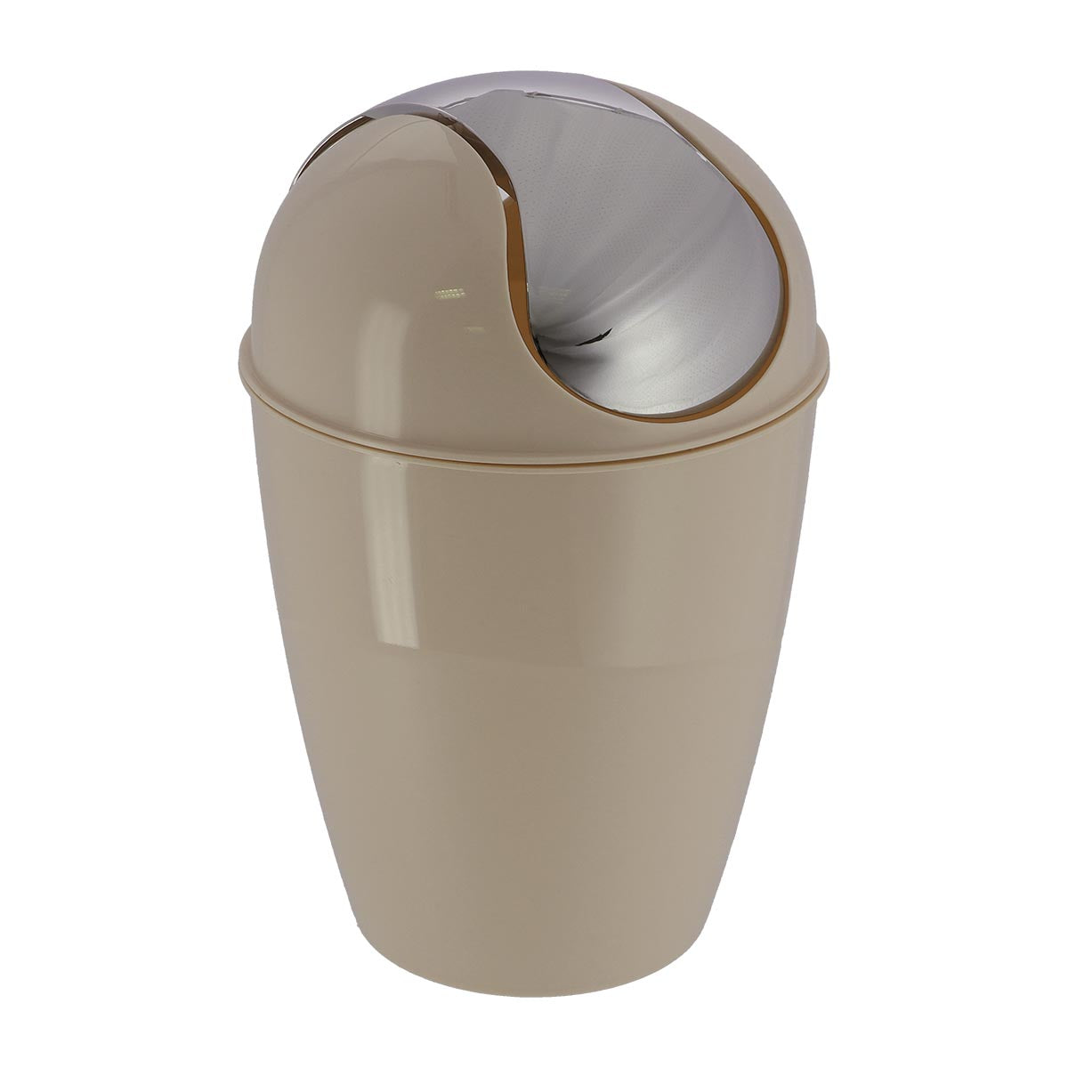 Coș de gunoi conic din polipropilenă cu capac 5,6L – taupe