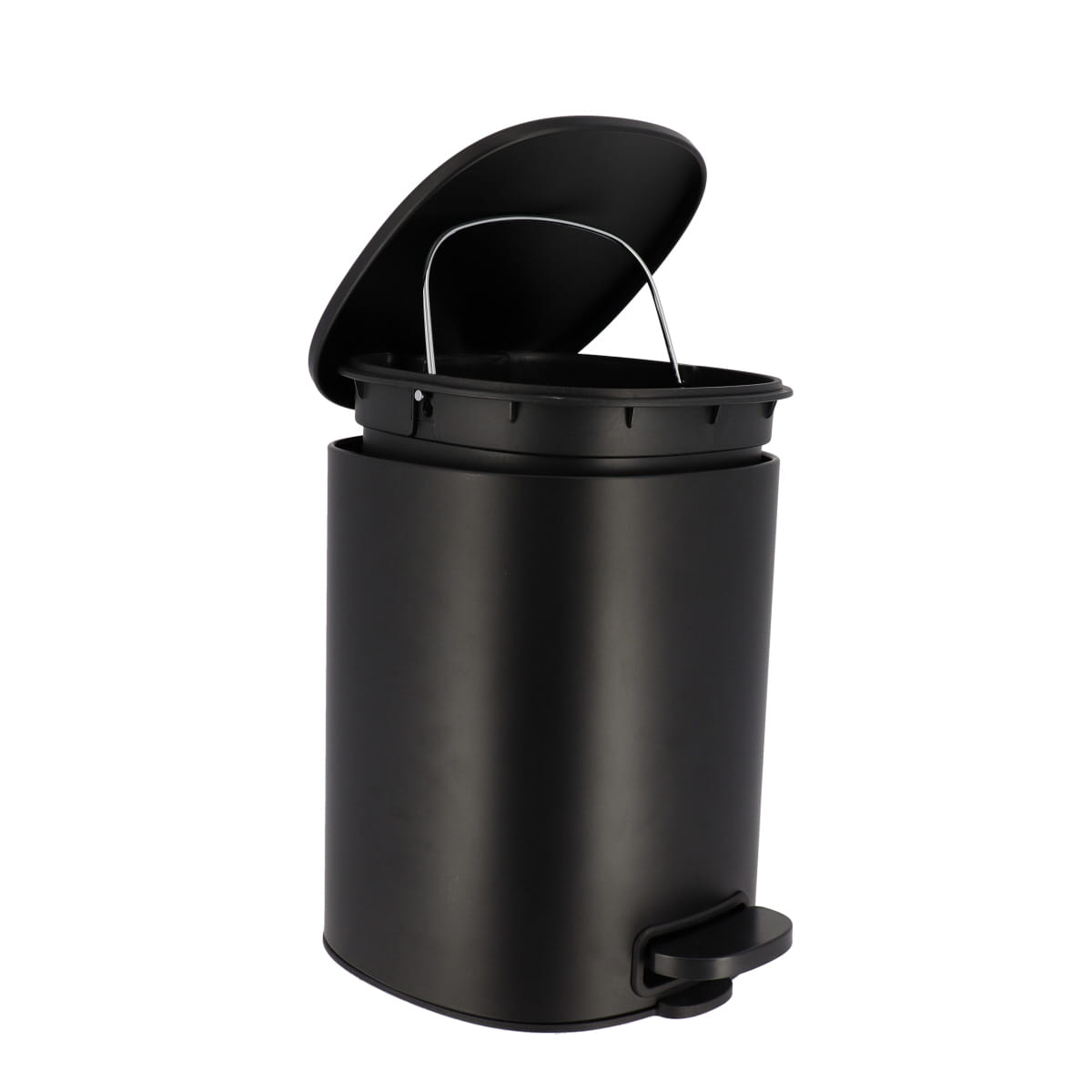 Coș de gunoi pătrat din metal 5L – sistem soft close – culoare MATT BLACK